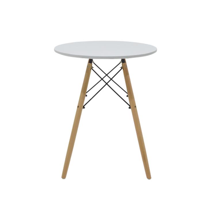 Julita-Gaston dining table set of 3 pakoworld MDF and beech wood in gray-white-natural shade Φ60x73cm