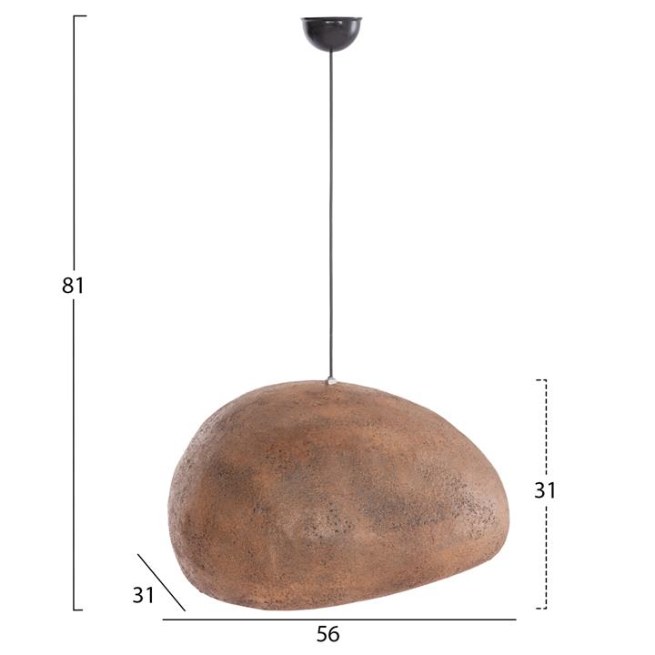 ΦΩΤΙΣΤΙΚΟ ΟΡΟΦΗΣ ΜΕ ΟΨΗ ΠΕΤΡΑΣ STONER (M) HM4418 ΣΚΟΥΡΟ ΜΠΕΖ ΗΜΙΔΙΑΦΑΝΟ 56x31x31Υεκ.