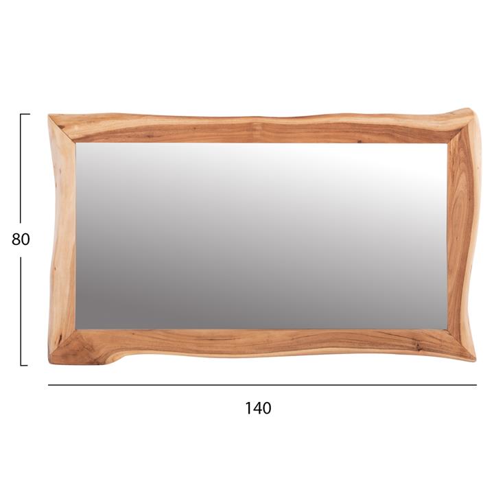 WALL MIRROR ZION HM8186.21 SOLID ACACIA WOOD-LIGHT NATURAL WOOD COLOR 140x80x4(thickness)cm.