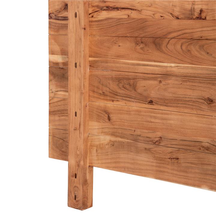 BED ALICIA HM8359.21 METAL-SOLID ACACIA WOOD-LIGHT NATURAL-MATTRESS 160x200cm.