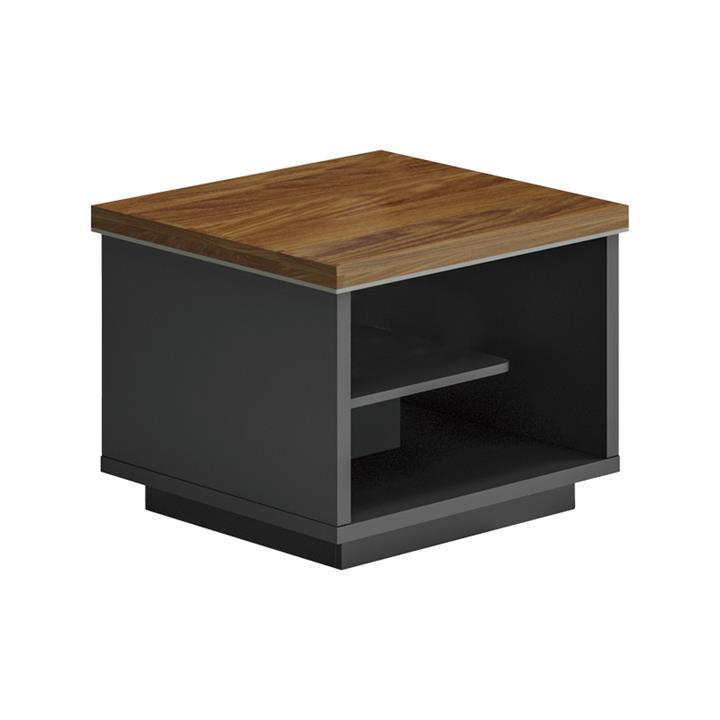 Office table professional Oscar pakoworld melamine in walnut-charcoal shade 60x60x42cm