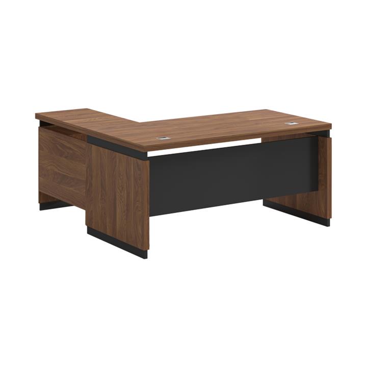 Reversible desk Oscar pakoworld melamine in walnut-charcoal shade 200x100x76cm