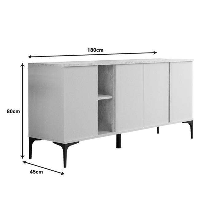 Vetine pakoworld sideboard in white shade 180x45x80cm