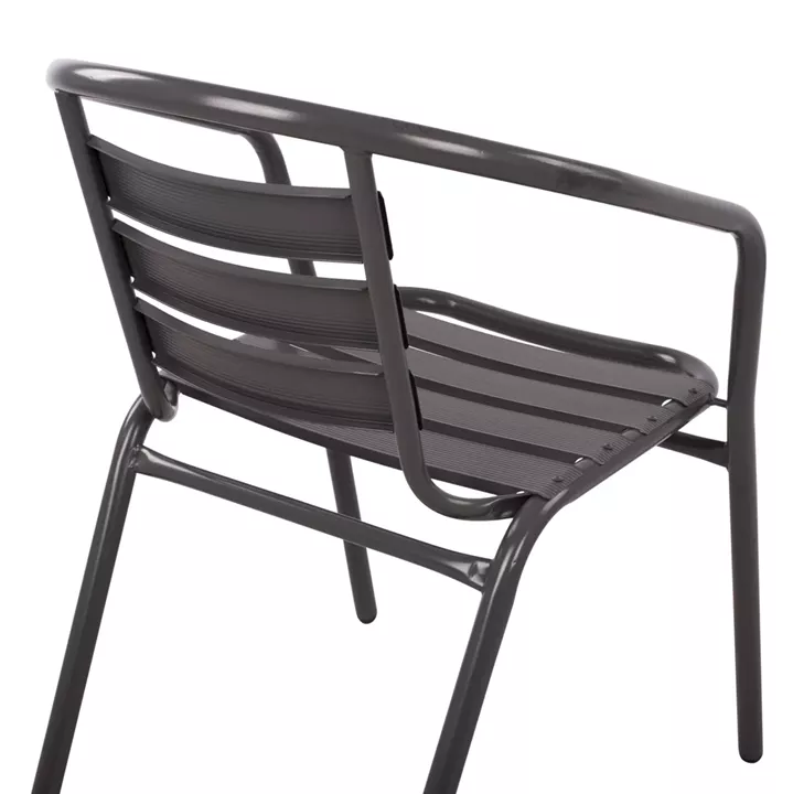 Armchair Laura Metallic Grey with aluminum slats HM5037.01