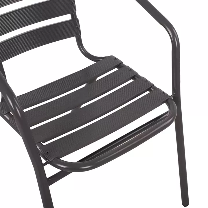 Armchair Laura Metallic Grey with aluminum slats HM5037.01
