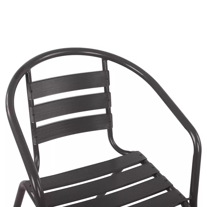 Armchair Laura Metallic Grey with aluminum slats HM5037.01