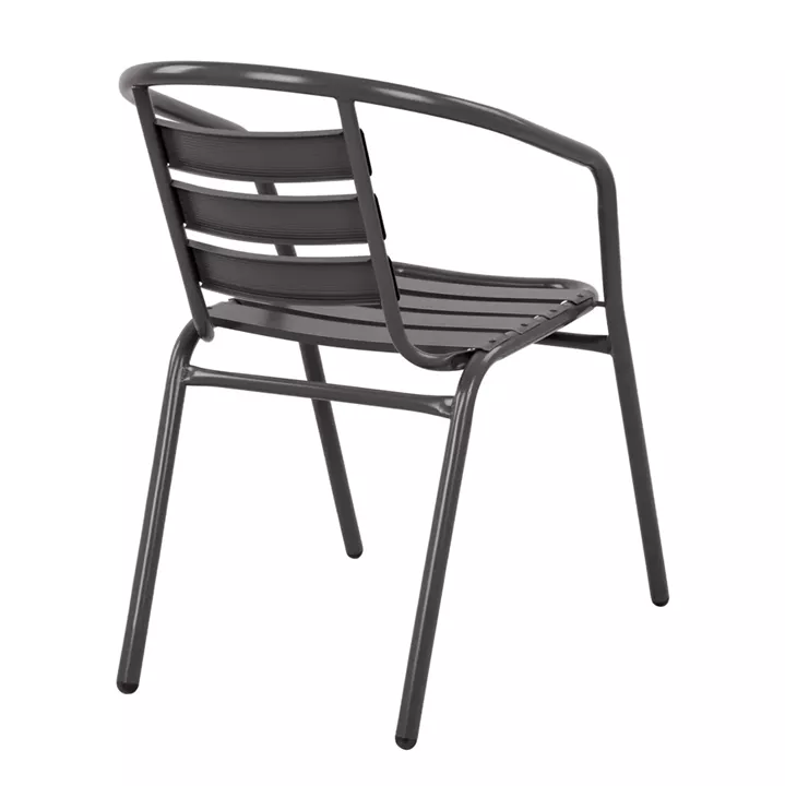 Armchair Laura Metallic Grey with aluminum slats HM5037.01