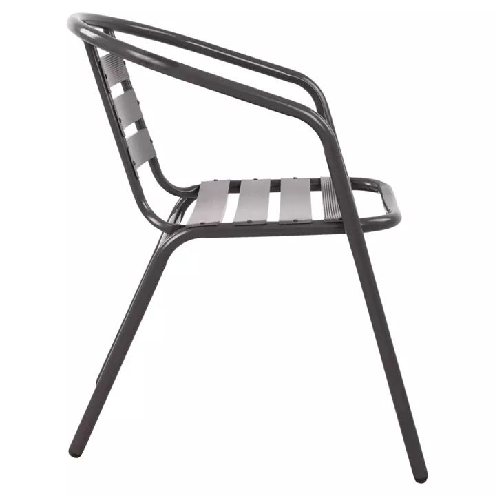 Armchair Laura Metallic Grey with aluminum slats HM5037.01