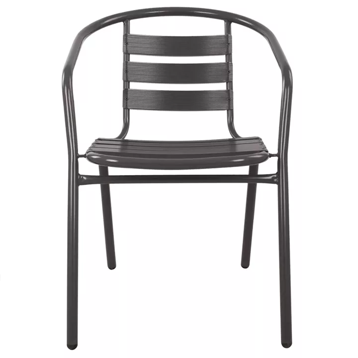 Armchair Laura Metallic Grey with aluminum slats HM5037.01
