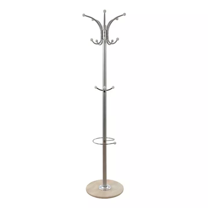 Hat/Coat Stand Metallic HM0038.40 rotating silver with marble ''37x170cm