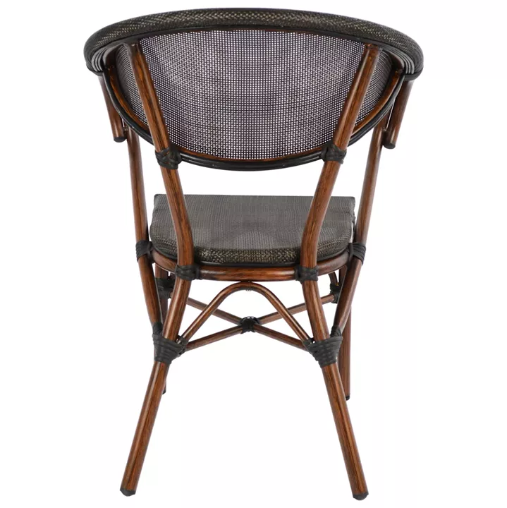 Armchair Aluminum Bamboo Look Brown with textline HM5025 60,5x59x81 cm