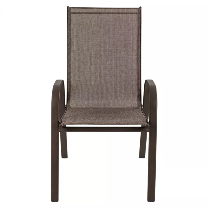 OUTDOOR ARMCHAIR LEON HM5000.02 BROWN METAL FRAME-BROWN TEXTILENE 54x70x93Hcm.