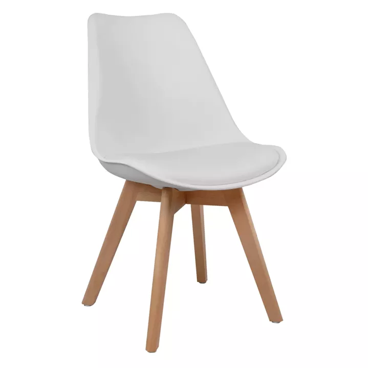 Chair Vegas HM0033.01-wooden legs-white seat-47x56,6x82Υ cm