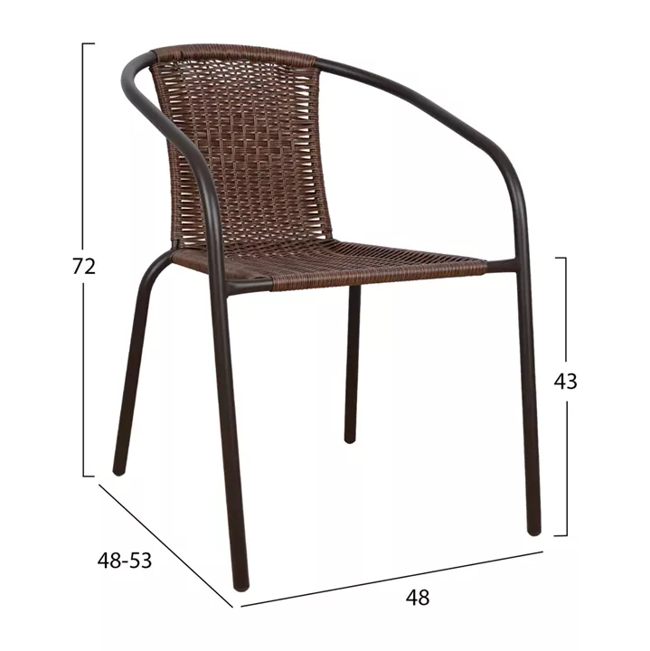 Armchair Camel HM5015.02 Brown metallic with wicker 48x48-53x72 cm
