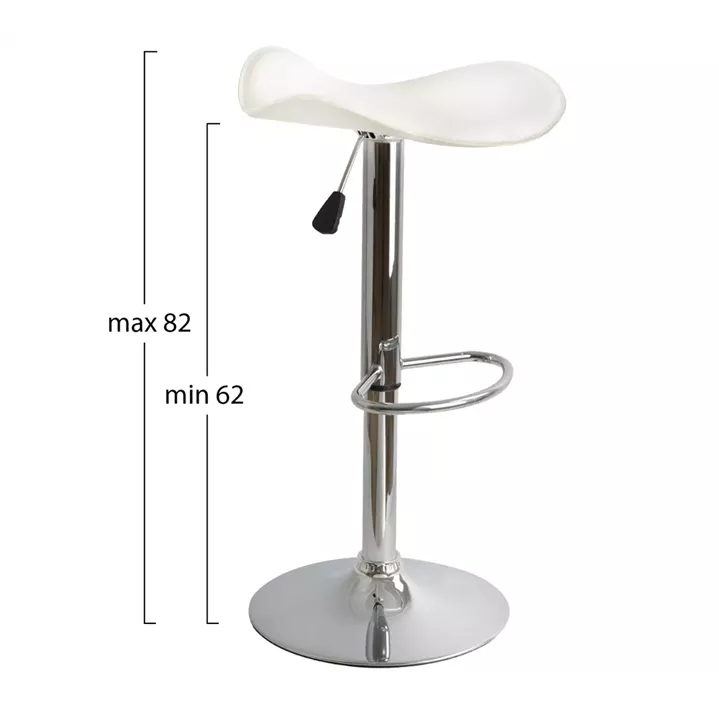 Bar Stool HM201.02 White PU with gas lift 45χ45χ82