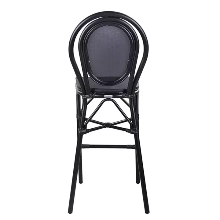 Stool Aluminum Bamboo Look Black with textline HM5060 47x61x115 cm