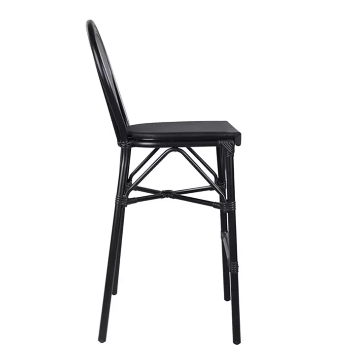 Stool Aluminum Bamboo Look Black with textline HM5060 47x61x115 cm