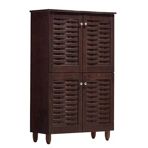 Shoe Cabinet Wooden 4 doors HM2210.01 Wenge 77x34x123