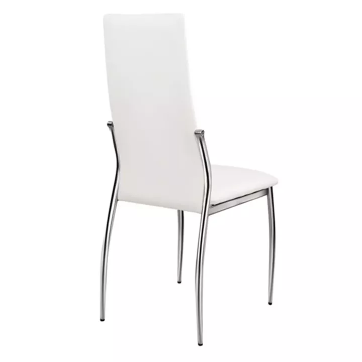 Dining chair Kim HM0080.01 White PU with metallic frame 45X55X99 cm