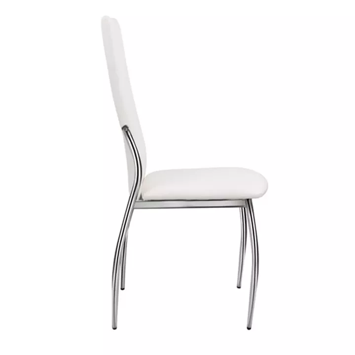 Dining chair Kim HM0080.01 White PU with metallic frame 45X55X99 cm