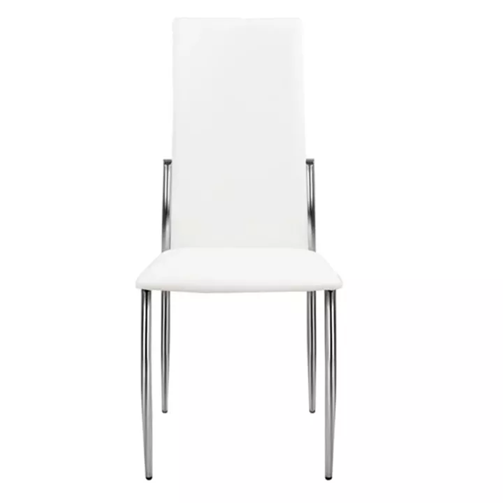 Dining chair Kim HM0080.01 White PU with metallic frame 45X55X99 cm