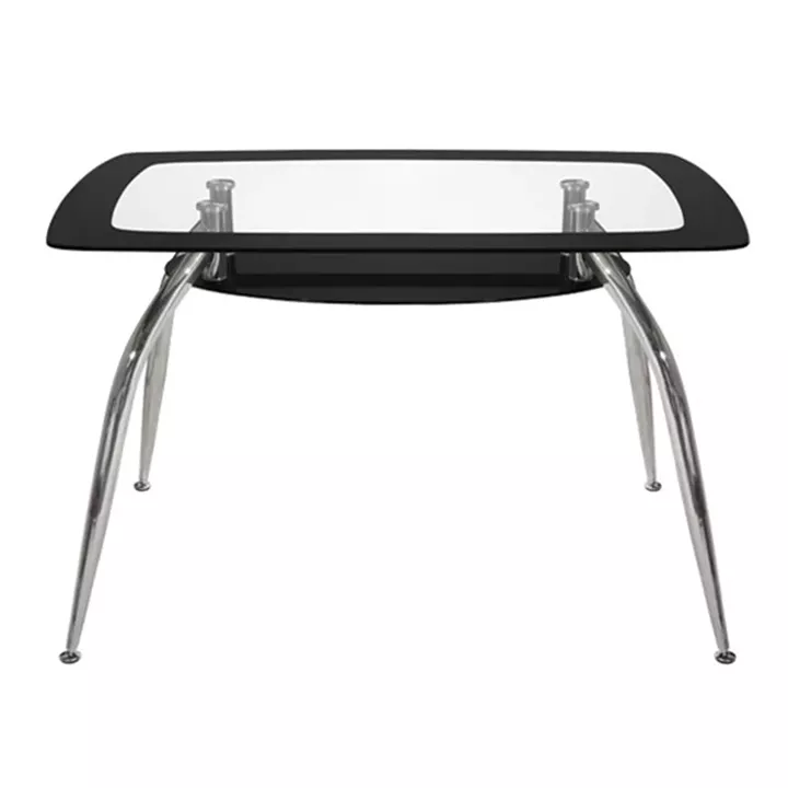 Dining Table Norris 120Χ75Χ75cm HM0086.02 Glass Black