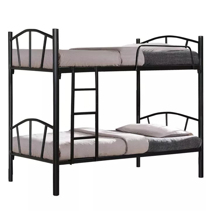 Bed Bunk metallic Floor HM328.01 Black 90x190 cm