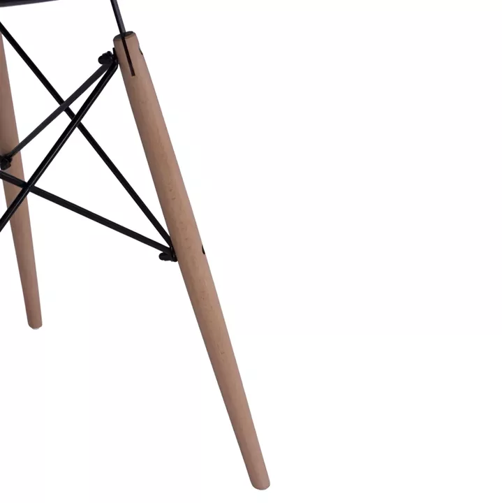 DINING TABLE ROUND MINIMAL HM0060.02 MDF IN BLACK COLOR-BEECH WOOD LEGS IN NATURAL COLOR Φ60Χ72Hcm.