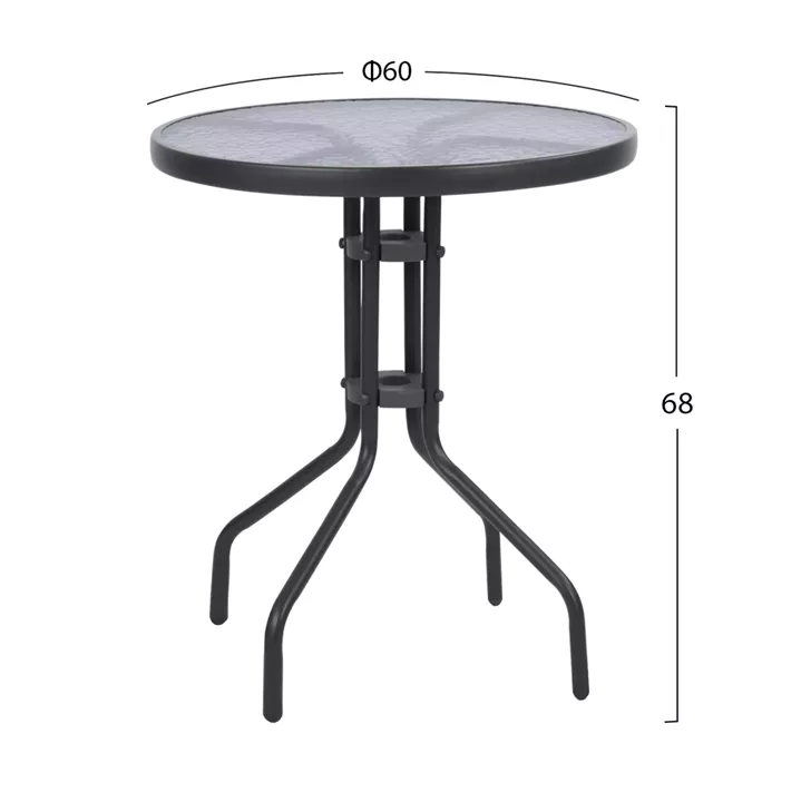 Table Metallic Lima Grey '60x68cm HM5079.01