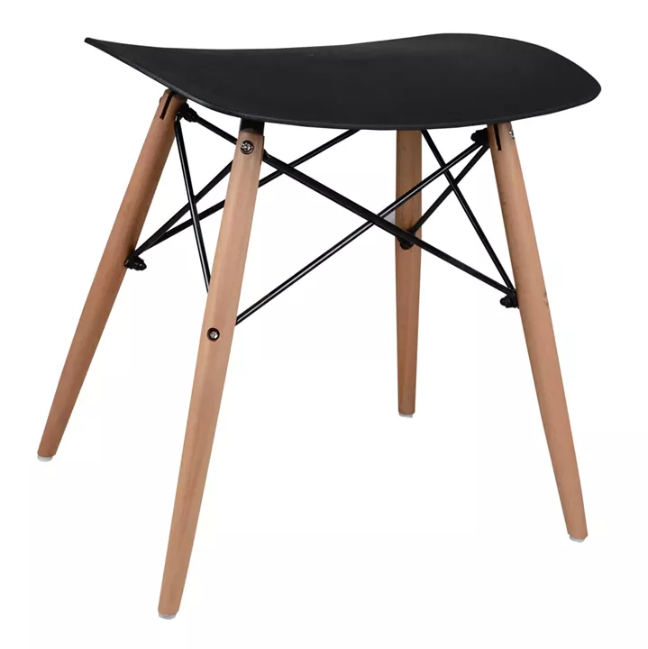 STOOL TONIA HM0109.02 BEECH WOOD LEGS-BLACK POLYPROPYLENE SEAT 47x34.5x46.5Hcm.