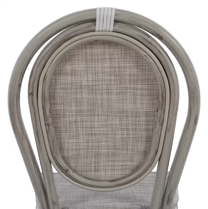 Aluminum chair Bamboo Look Patina Grey with textline 45x57x88 cm HM5109