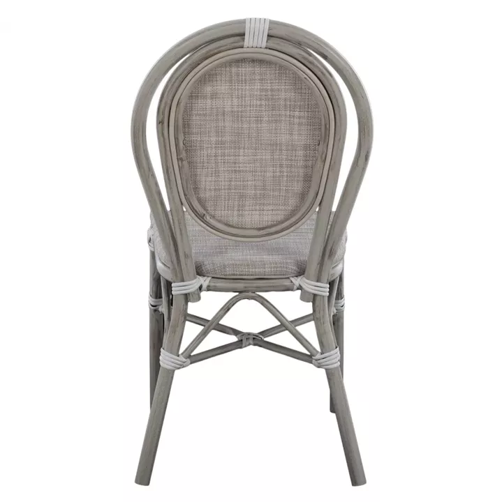Aluminum chair Bamboo Look Patina Grey with textline 45x57x88 cm HM5109