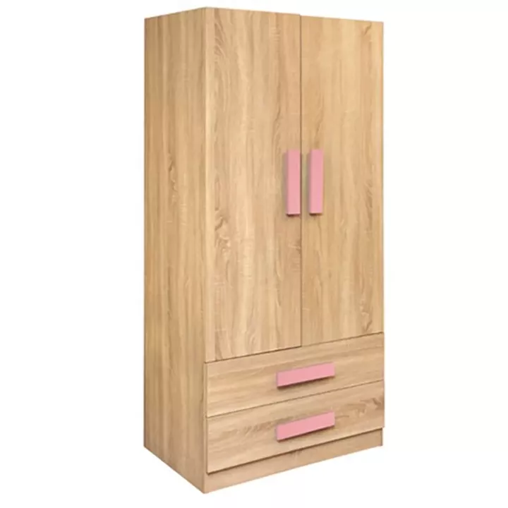 Wardrobe 2 Door Playroom Sonama-Pink HM335+HM336.02 80X50X180cm