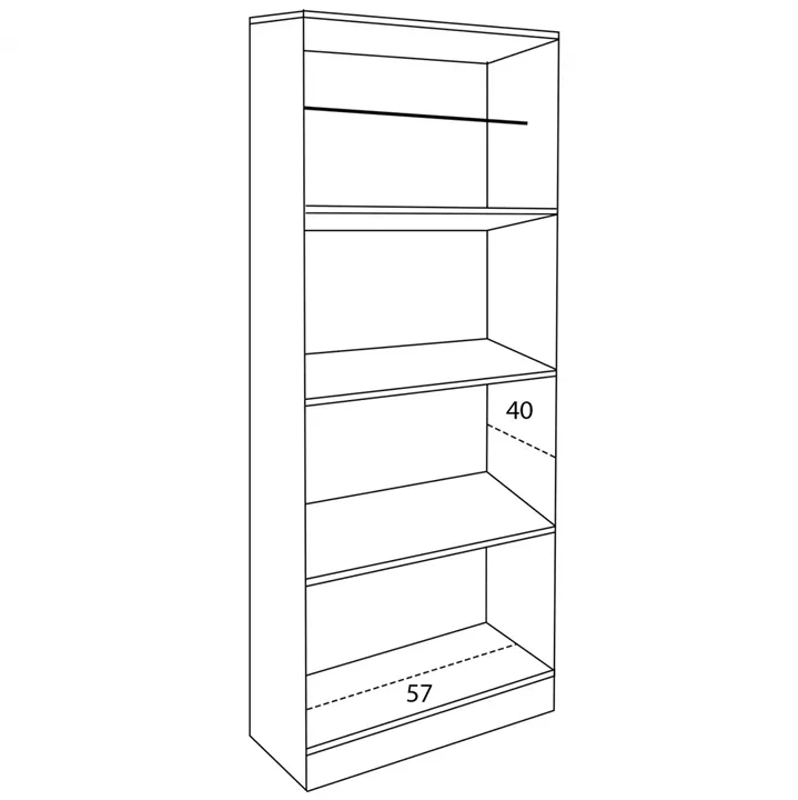 Wardrobe 2 Door with 3 Selves HM337.02 Sonama 60x42x180