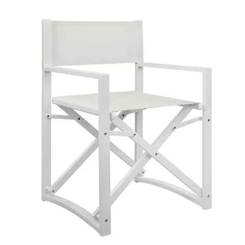 DIRECTOR'S CHAIR ALUMINUM DUPRE HM5094.02 WHITE COLOR 57x48,5x85.5Hcm.