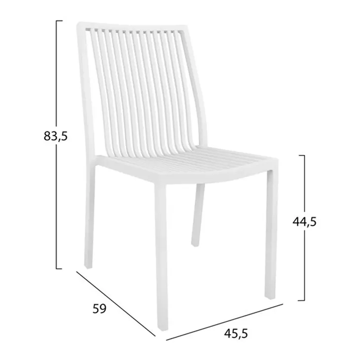 Aluminum Chair White HM5129.01 45,5X59X83,5