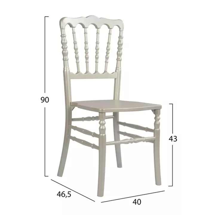 Wooden chair Napoleon Pearl color with protection hood HM8056.01 40x46,5x90 cm