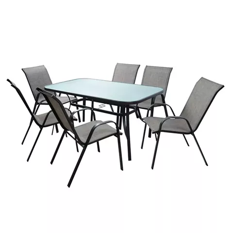 Set Dining Table 7 pieces 1Table & 6 chairs Grey HM5119.01