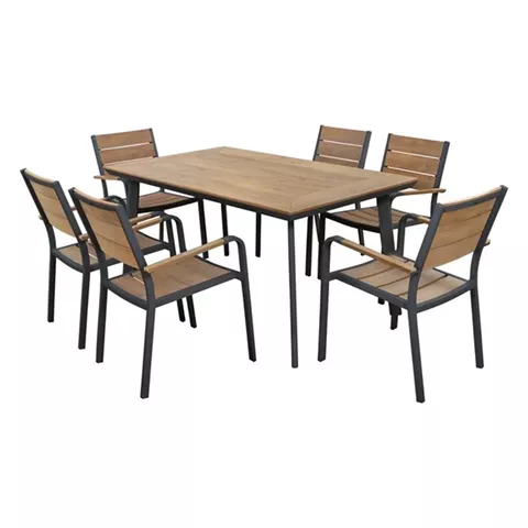 Set Dining Table 7pieces Grey HM5240.02
