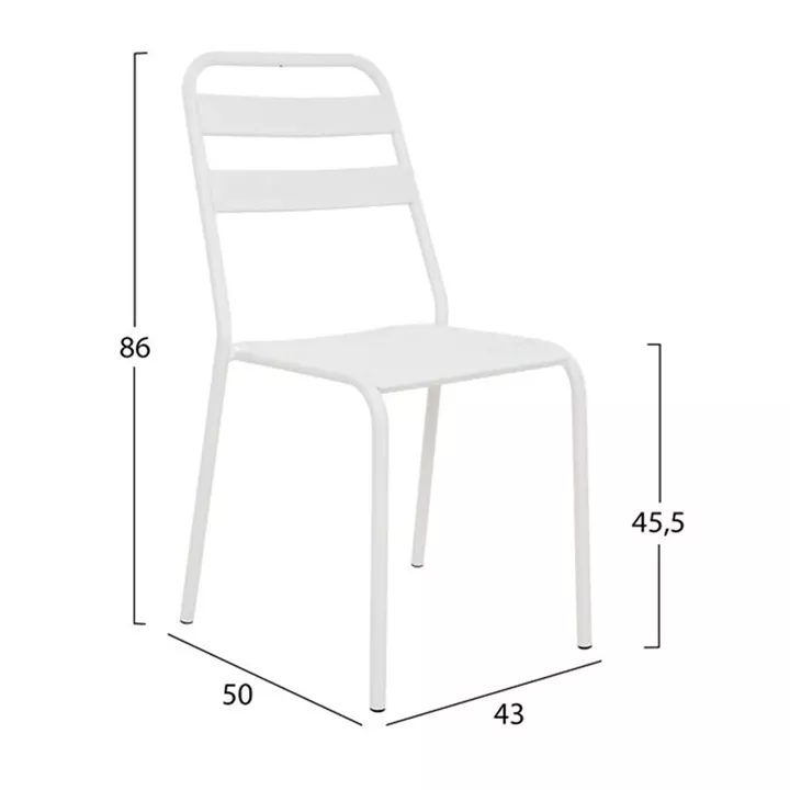 ΚΑΡΕΚΛΑ ΜΕΤΑΛΛΙΚΗ ΛΕΥΚΗ ΜΑΤ JASON HM5177.02 43x50x86cm