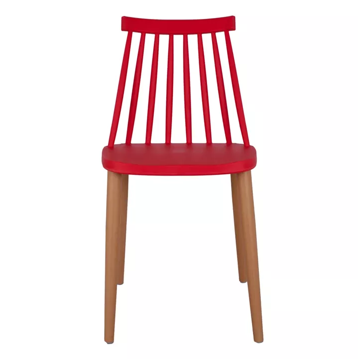Dining chair HM8052.07 Vanessa red with metallic legs 42,5x47x81,5cm