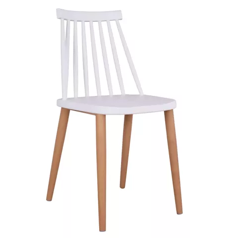 Dining chair HM8052.01 Vanessa White with metallic legs 43x46,5x82cm