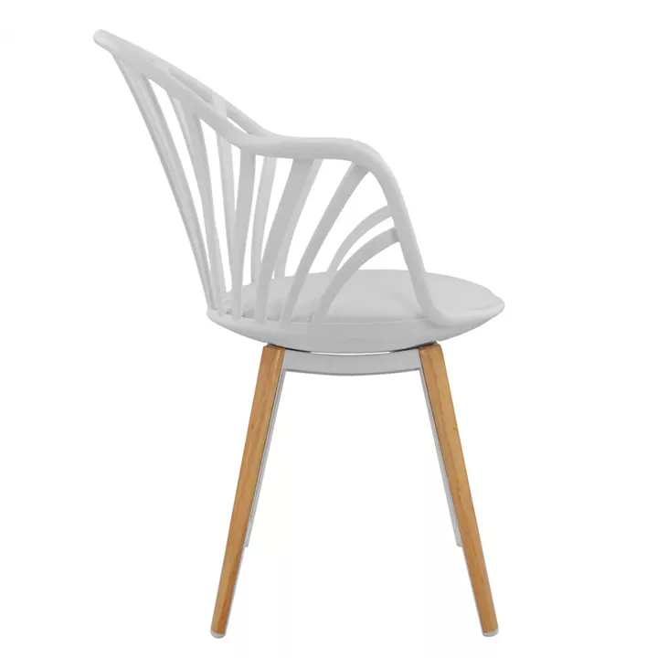 Dining chair HM8049.01 Anais White with wooden legs 60x61x85,5 cm