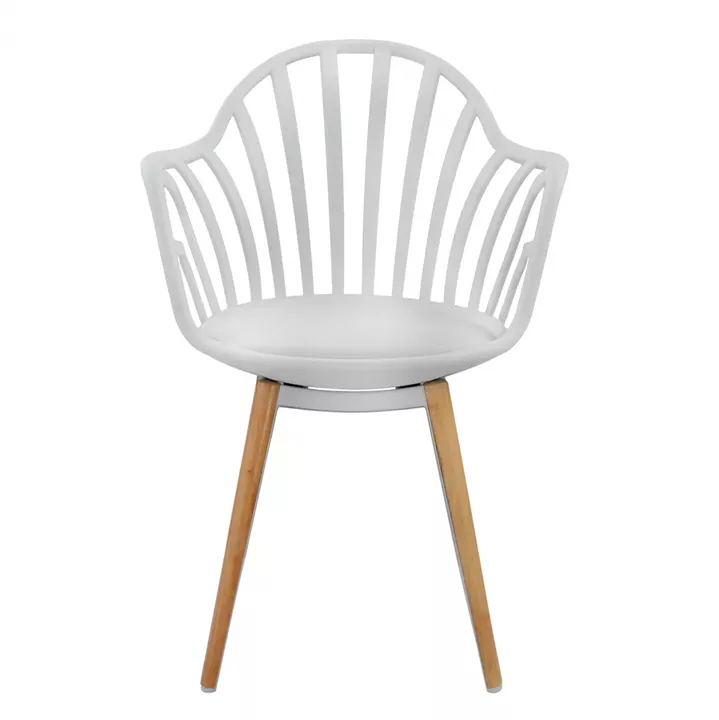 Dining chair HM8049.01 Anais White with wooden legs 60x61x85,5 cm