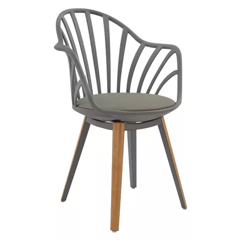 Dining chair HM8049.10 Anais Grey with wooden legs 60x61x85,5 cm