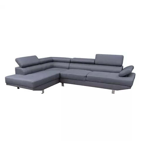 ΚΑΝΑΠΕΣ ΓΩΝΙΑ ΑΡΙΣΤΕΡΗ GORO HM3085.10L ΓΚΡΙ ΥΦΑΣΜΑ 270x200x87Y εκ.