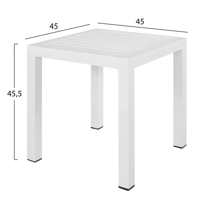 Aluminum Table HM5402.01 White 45x45x45,5 cm