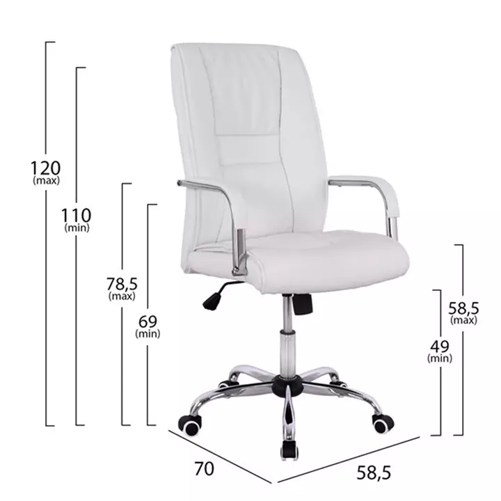 ΚΑΡΕΚΛΑ ΓΡΑΦΕΙΟΥ ANGEE HM1106.02 ΣΕ ΧΡΩΜΑ ΛΕΥΚΟ 58,5x70x120 cm