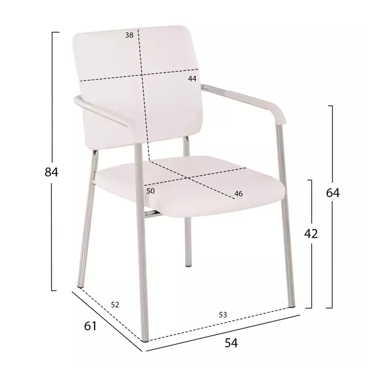 Conference chair with arms HM1070.02 White 56,5x59x85 cm