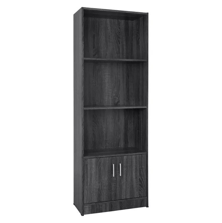 Melamine bookcase HM2269.01 grey color 60x30x174